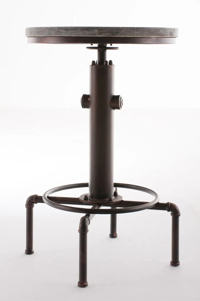 Kovový barový stôl Lumo v industriálnom štýle - v79-100 x Ø50 cm - Bronzová