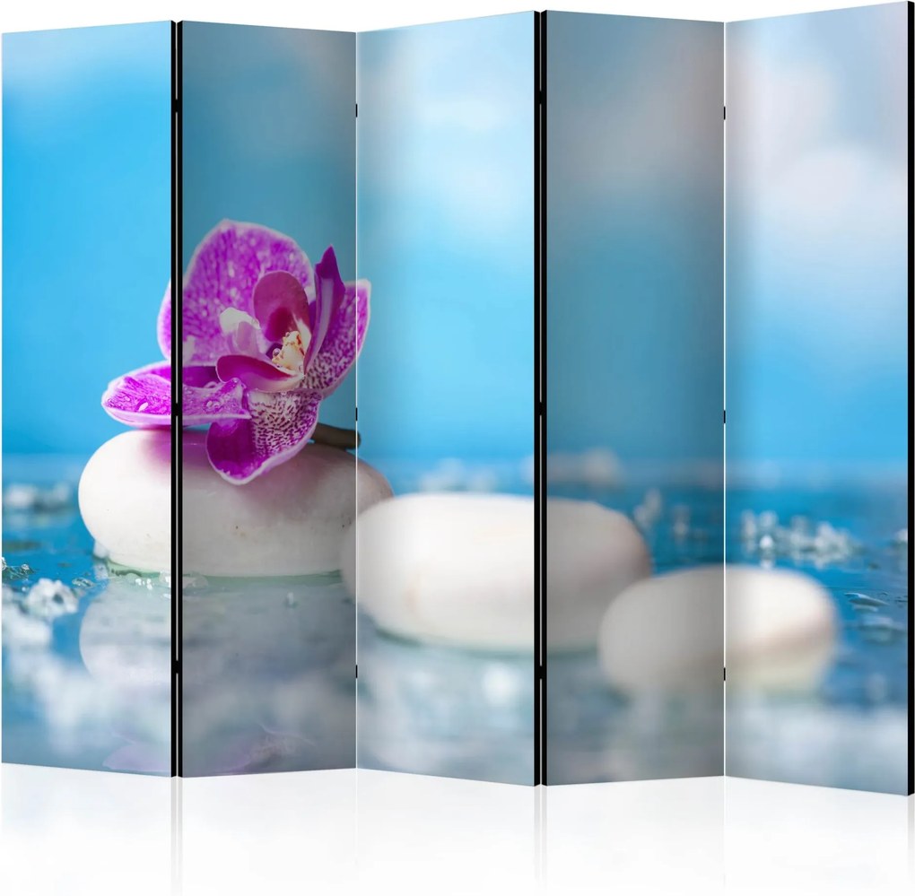 Paraván - Pink Orchid and white Zen Stones II [Room Dividers] 225x172