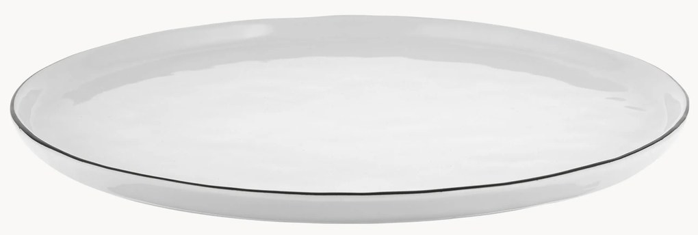 Ručne vyrobený plytký tanier z porcelánu Salt, 4 ks