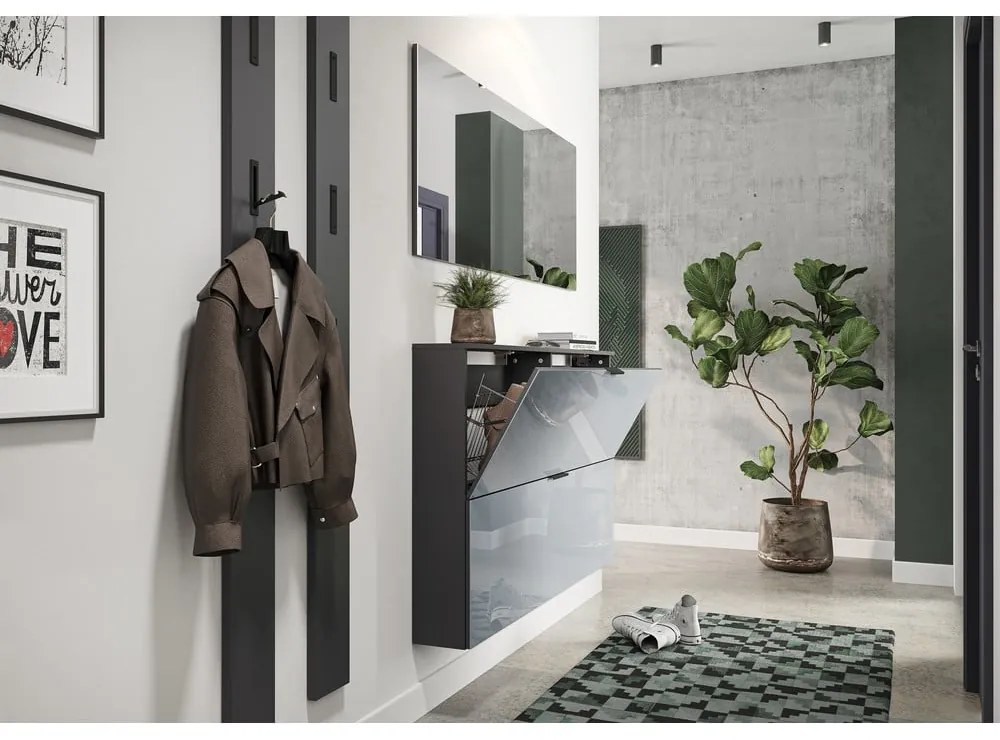 Sivý výklopný/závesný botník Valega - Germania