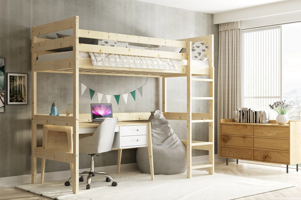 Interbeds Poschodová posteľ Antresola prírodná 200cm x 90cm