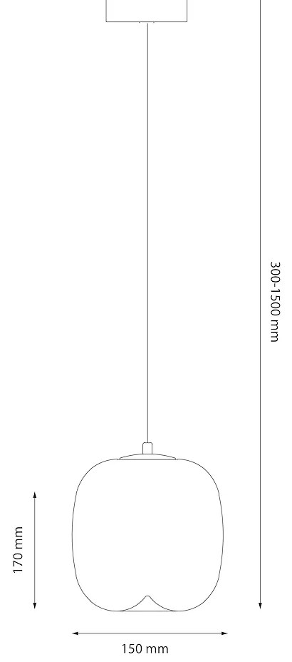 Závesné svietidlo Vaso, 1x biele sklenené tienidlo, (fi 15cm), w