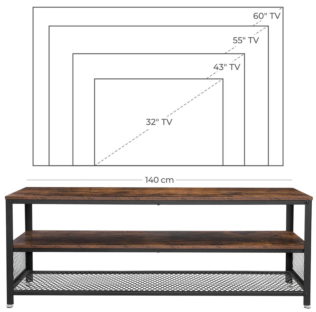 Moderný televízny stolík s vintage prvkami LTV rustic brown