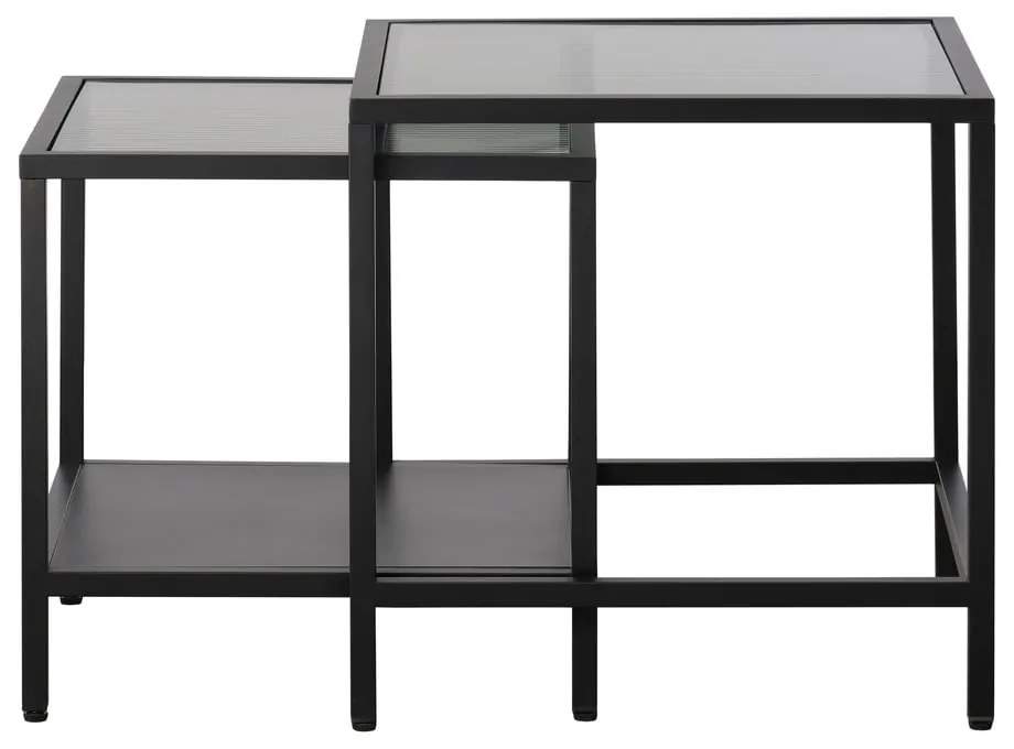 Sklenené odkladacie stolíky v súprave 2 ks 50x50 cm Bronco – Unique Furniture