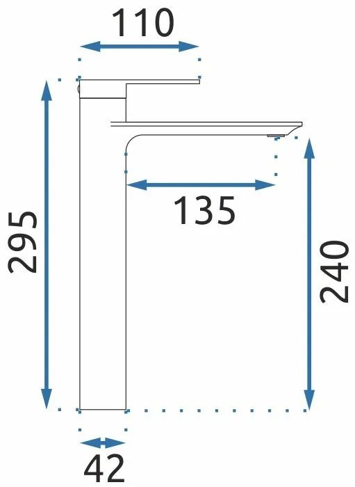 Rea Veneta, vysoká umývadlová batéria h-295, chrómová, REA-B6418