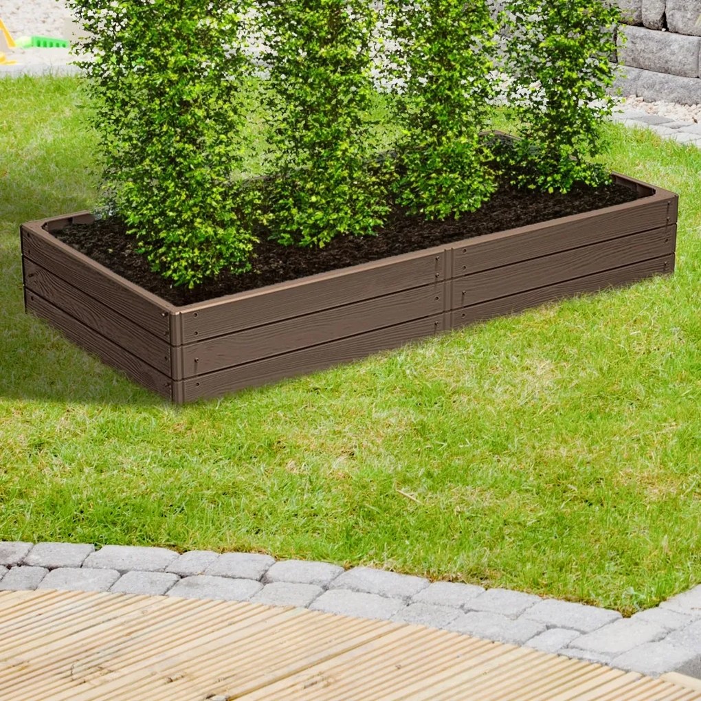 Prosperplast Vyvýšený záhon WOODY, 2ks, 149x75,6x25cm, hnedá
