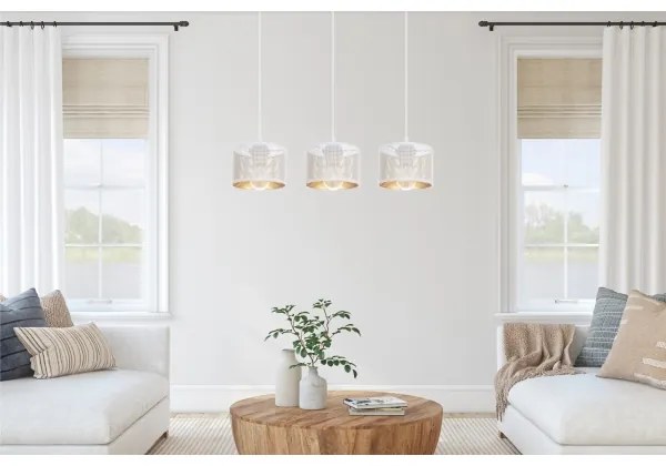 Luster na lanku ALDO 3xE27/60W/230V biela