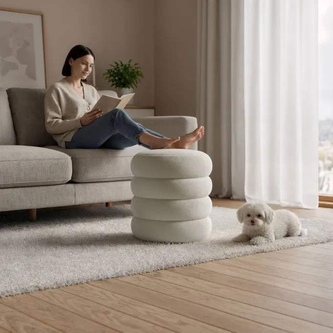 Taburetka SNUGGO krémová