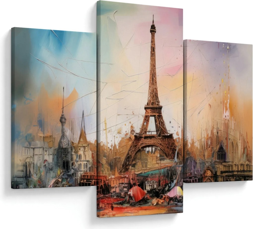 Obraz - Maľba Eiffelovej veže (90x60 cm)