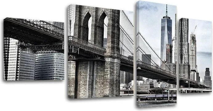 Obraz na stenu 4 dielny MESTO / NEW YORK ME115E40 - 90x50 cm