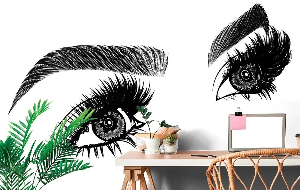 Samolepiaca tapeta minimalistické ženské oči - 225x150
