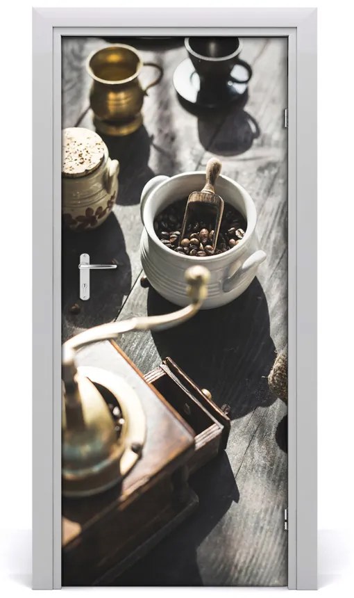 Fototapeta samolepiace na dvere mlynček na kávu 75x205 cm
