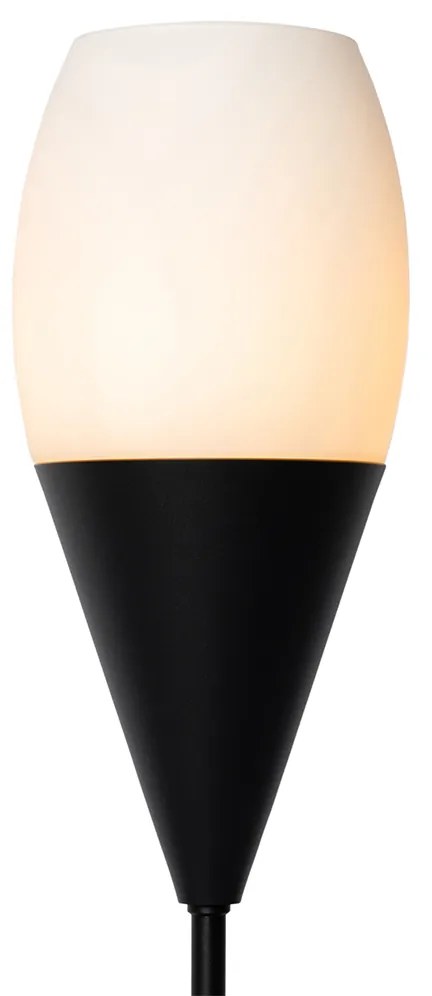 Moderná stolná lampa čierna s opálovým sklom - Drop