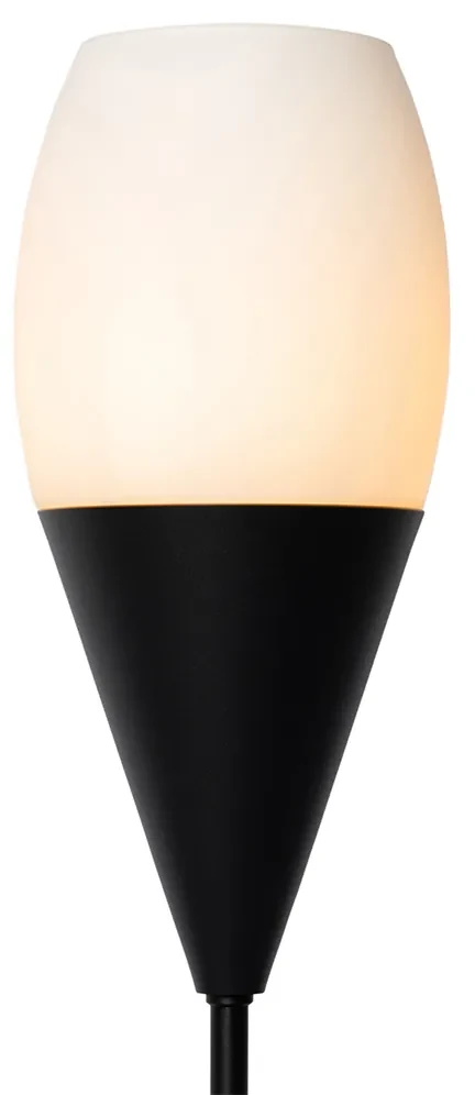 Moderná stolná lampa čierna s opálovým sklom - Drop