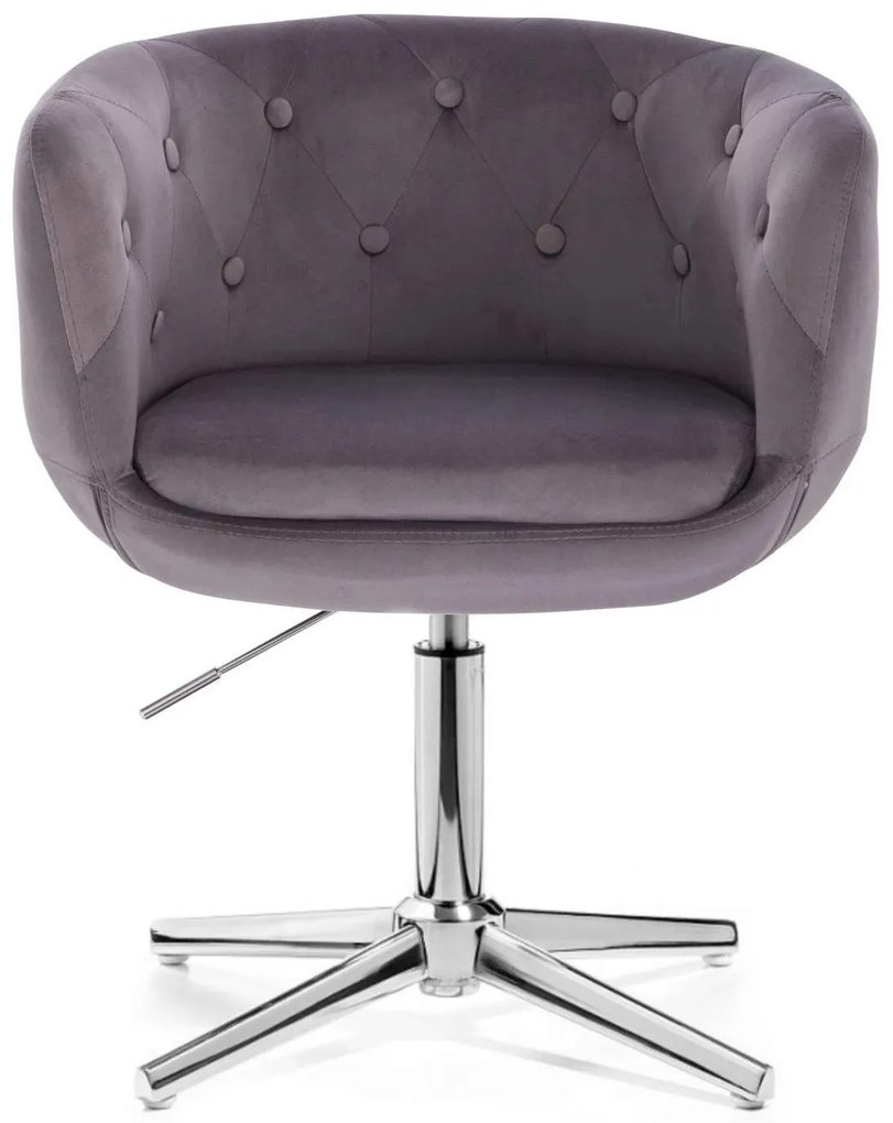 LuxuryForm DESIGN Kreslo MONTANA VELUR na striebornom kríži - sivé