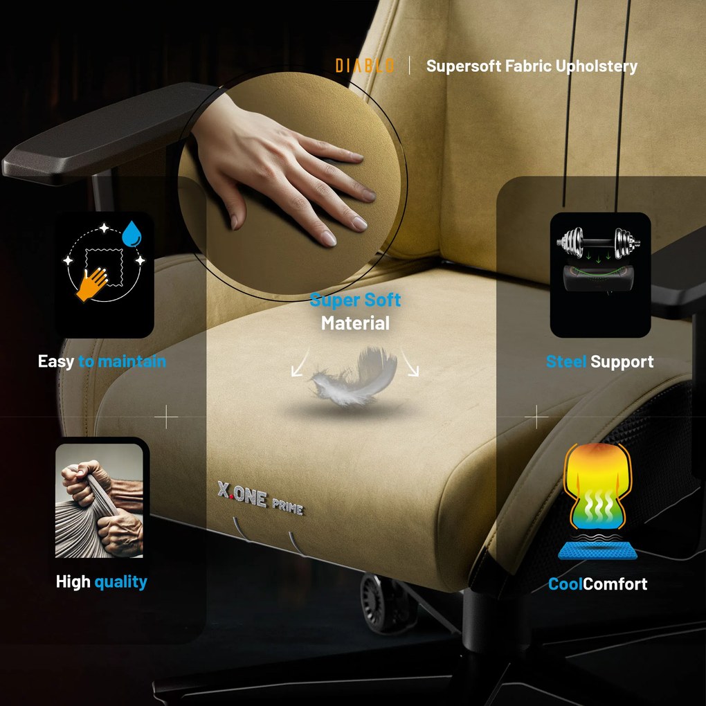 Herné Kreslo Diablo X.One Prime Normal Size Broken Gold