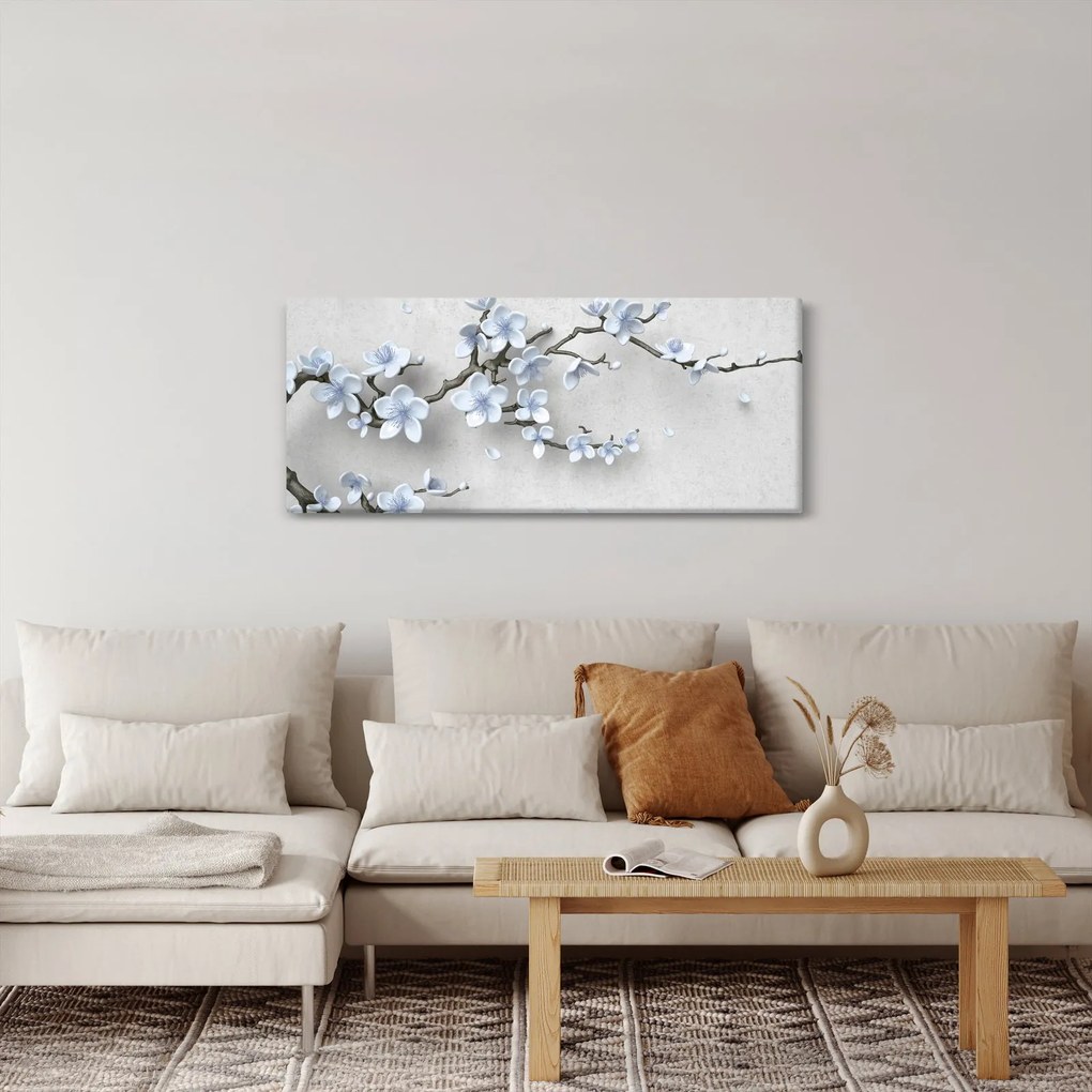 Obraz modrých kvetov (120x50 cm)