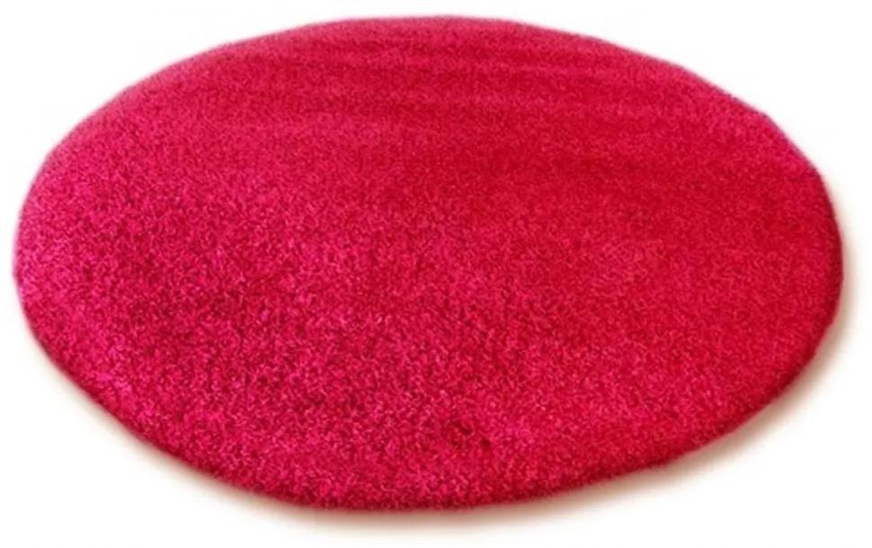 *Kusový koberec Shaggy Roy červený 2 kruh 100cm