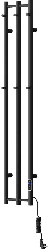 Mexen Pino, elektrické vykurovacie teleso s vešiakmi na uteráky 1405x242 mm, 200 W, čierna, W301-1405-242-00-70