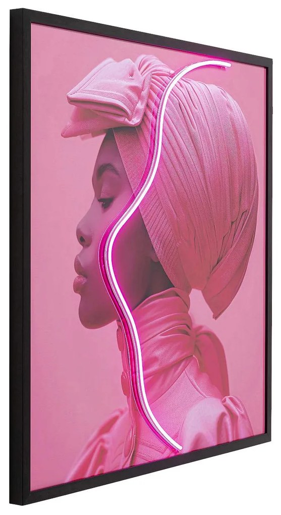 Pink Woman LED obraz  ružový 80x80 cm