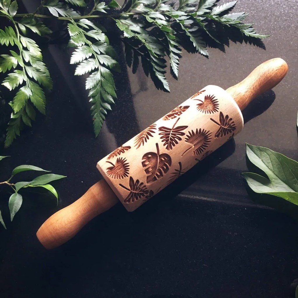 Goody Woody Embosovaný valček na cesto Tropical Leaves – malý