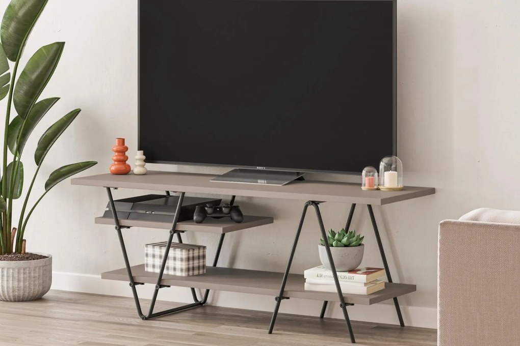 TV stolík ESSEL SIDE 110 cm, MDF, mocha