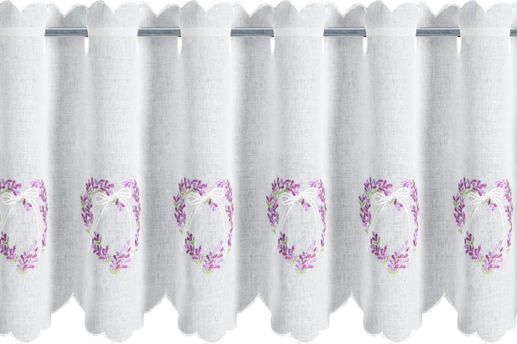 KRÁTKA ZÁCLONA NA PÚTKACH LAVENDER 145X40 CM KVETY