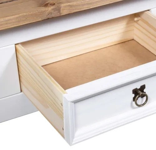 vidaXL Konferenčný stolík biely 100x60x45 cm mexická borovica Corona Range-