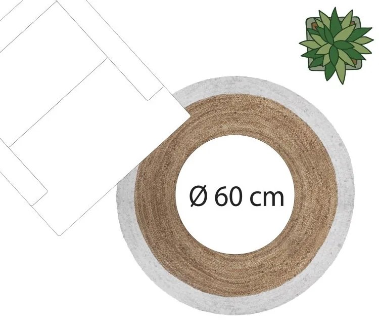 Koberec Imogen, (fi) 120 cm, hnedá/biela