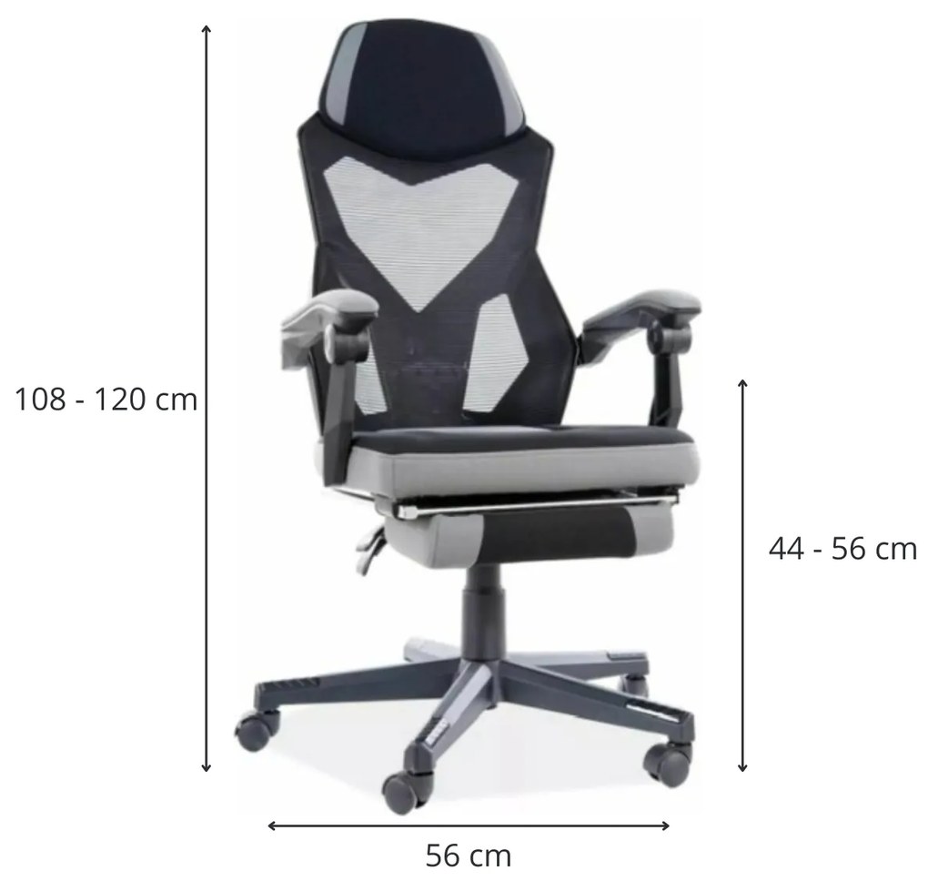 Kancelářská židle Reva černá/šedá