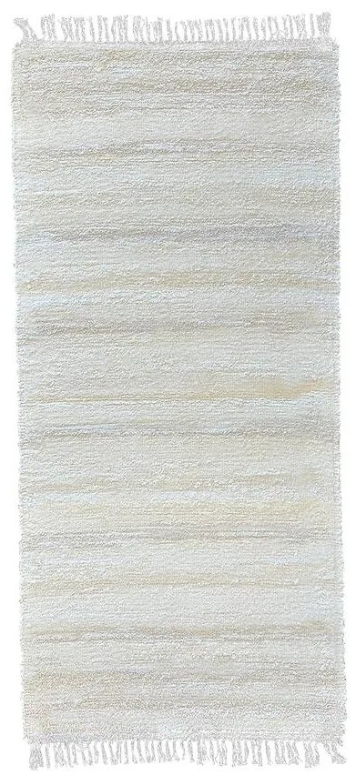 Ručne tkaný bavlnený koberec Milan B 0,6/2,0 biela