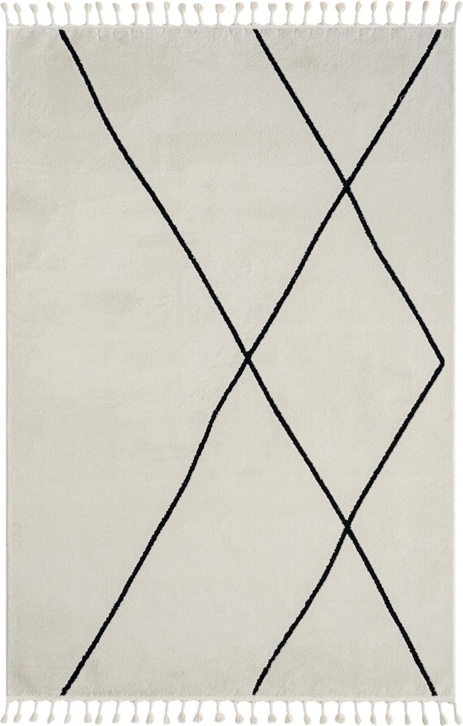 My Flair, Kusový koberec Moroccan Oasis weiß, 200x290, čiernobiela, obývacia izba