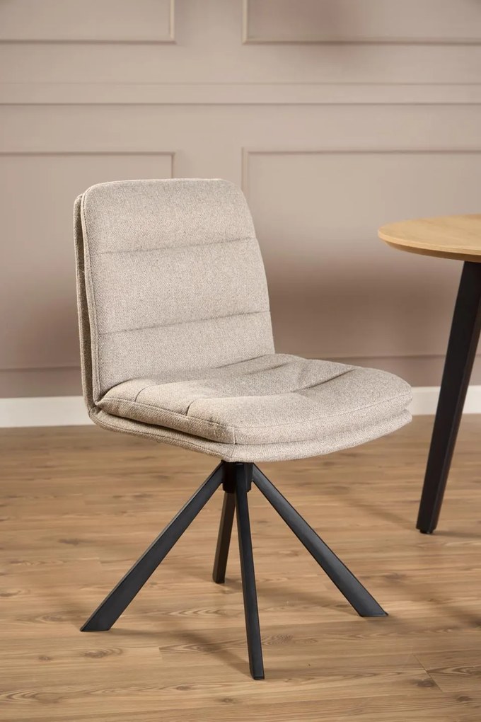 Otočná jídelní židle Dean béžová/černá