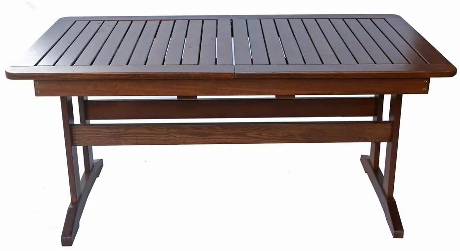 Kvalitný skladací záhradný stôl ANETA 160-210cm z borovicového dreva - lakovaný