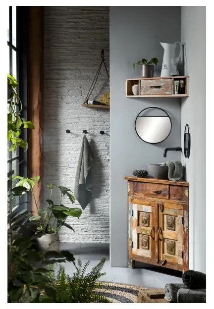 furniture-nabytek.cz - Masívna skrinka pod umývadlo Sumana z recyklovaného dreva, lakovaná, hnedá – 64×32×74 cm