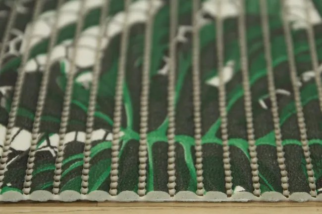 Kúpelňová penová rohož Softy-tex Monstera zelená / čierna