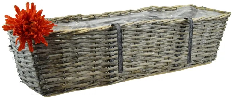 Šedý balkónový truhlík Rozmery (cm): 46x21, v. 16 cm