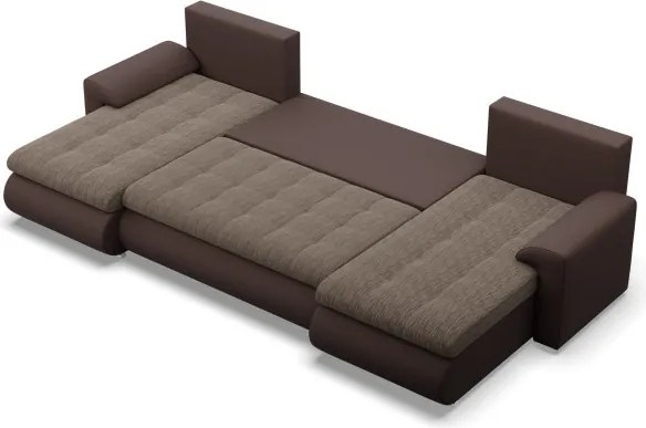 Sedacia súprava FORESTA ULL v tvare U hnedá / cappuccino