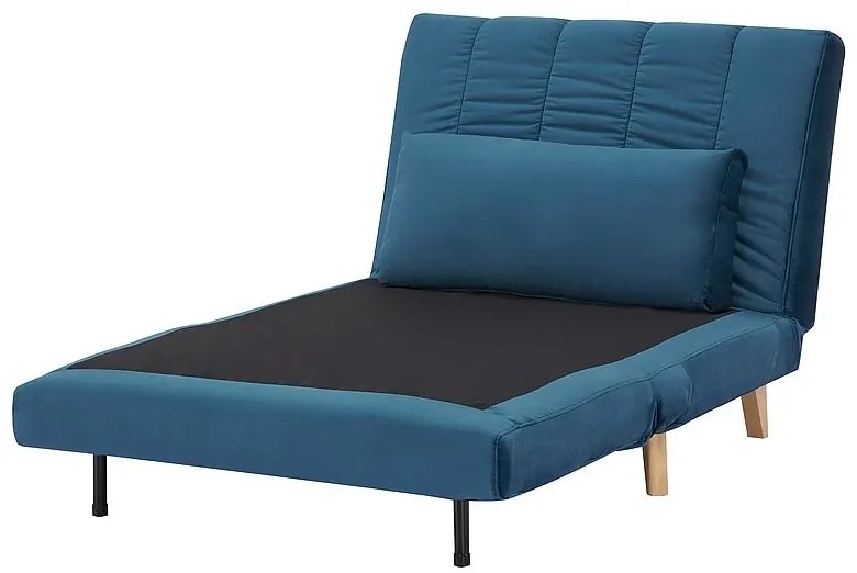 Modré rozkladacie kreslo BILLY VELVET