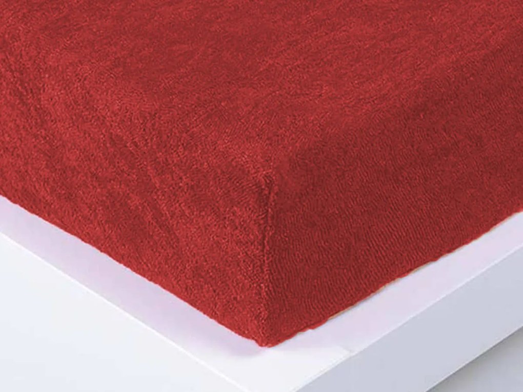 XPOSE® Froté plachta Exclusive - tmavo červená 160x200 cm