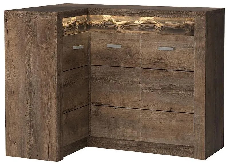 Komoda rohová Odraz Indianapolis I15K tmavý jaseň