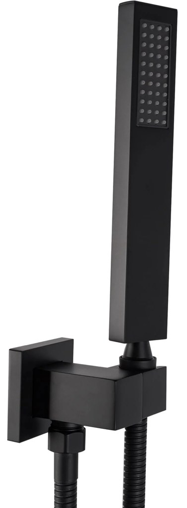 Rea Fenix Davis, podomietkový sprchový set + box s dažďovou a ručnou sprchou, čierna matná, REA-P6357