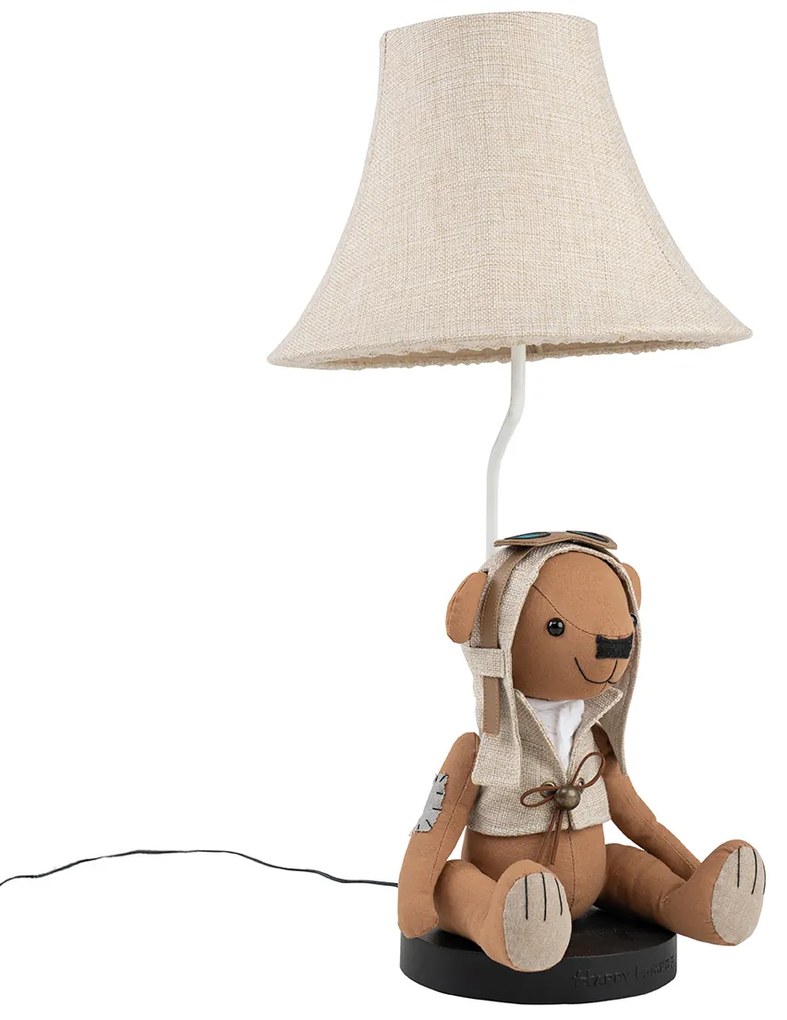 Detská stolná lampa Medveď hnedý vrátane LED - Charles