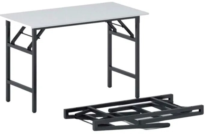 Konferenčný stôl FAST READY, 120x60 cm, čierna podnož, biela