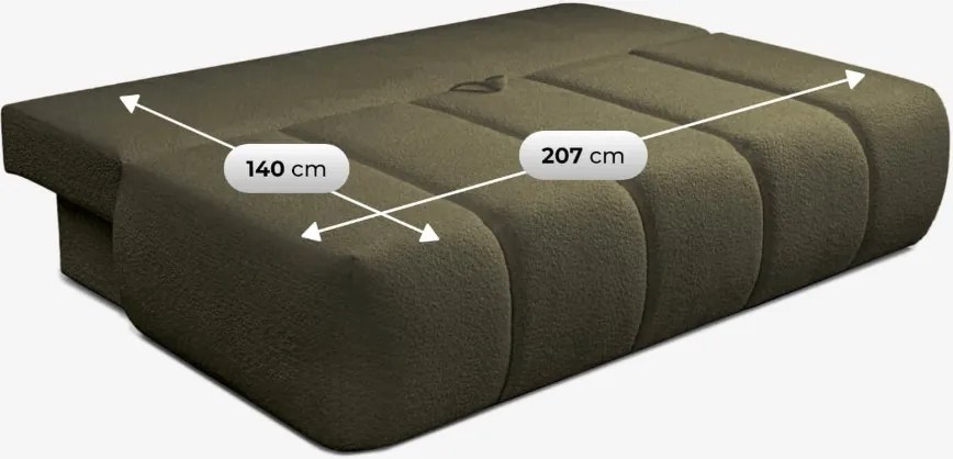 Rozkladacia pohovka SARIA Olive Boucle