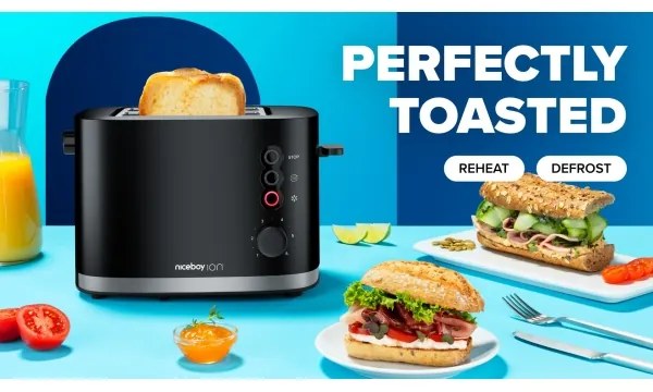 Niceboy ION Cruncher C3 - Hriankovač s dvomi otvormi a rozpekačom 870W/230V čierna