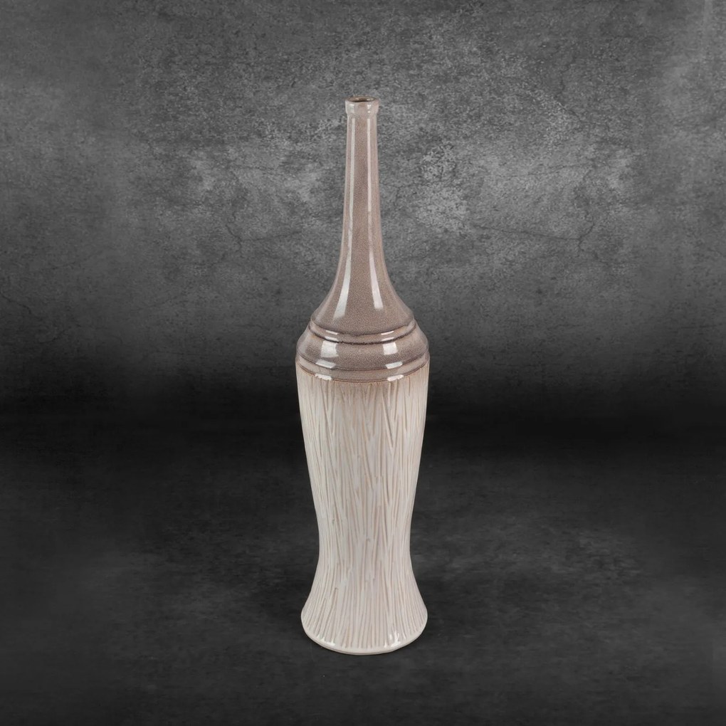 ROSINA Dekoratívna váza 16x66 cm krémová