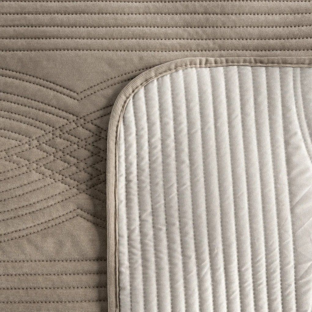 PREHOZ NA POSTEĽ VELVET2 170X210 CM BÉŽOVÝ