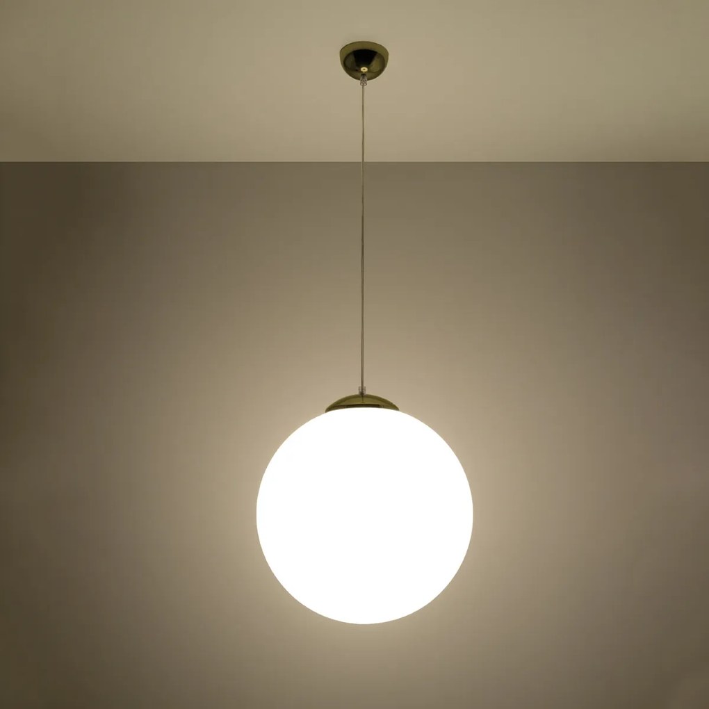 Závesné svietidlo Ugo, 1x biele sklenené tienidlo, (fi 40 cm), g