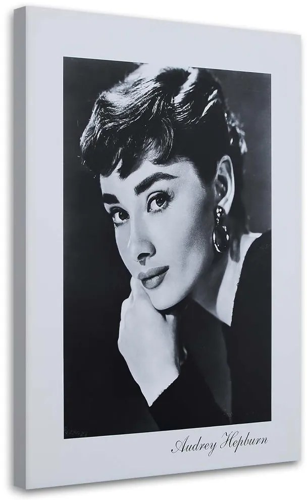 Gario Obraz na plátne Audrey Hepburn - čiernobiely portrét Rozmery: 40 x 60 cm